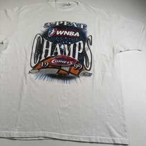 Retro 1999 Champion Wnba Houston Comets 3 Peat Champions T-Shirt